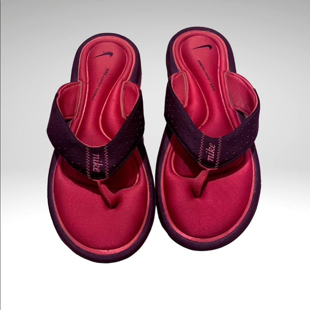 Pink Nike memory foam Sandals